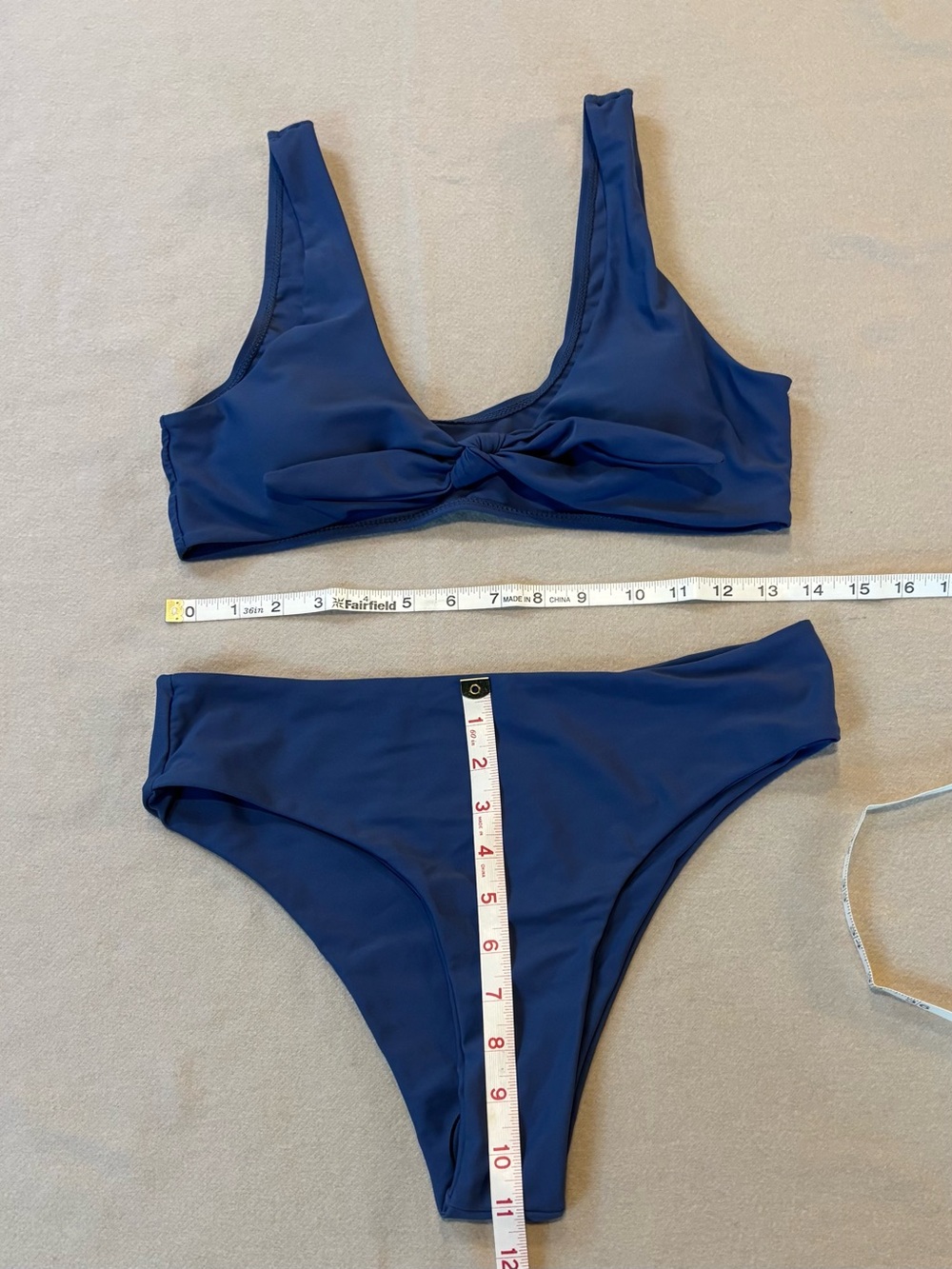 Shein Blue Knot-Front Bikini Set - Women Swim large